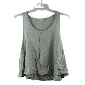 Forever 21 Green Women's Tank Top Pullover Sleeveless Flare High Low Large 042